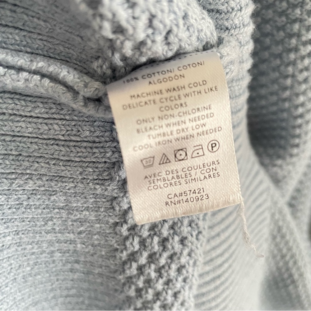 $10 SALE Textured Knit Pullover Sweater Women XL Pastel Blue LOFT - Picture 6 of 6